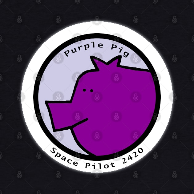 Portrait of Space Pilot Purple Pig by ellenhenryart